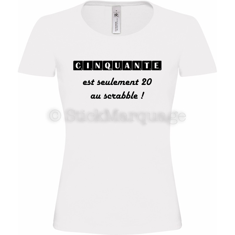 Tee-shirt Anniversaire Femme Blanc taille S, M et L