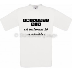 T-shirt blanc 70ème Anniversaire Scrabble