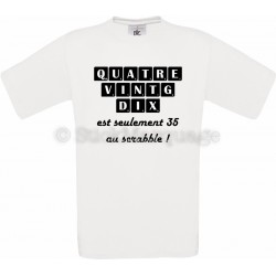 T-shirt blanc 90ème Anniversaire Scrabble