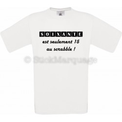 T-shirt blanc 60ème Anniversaire Scrabble