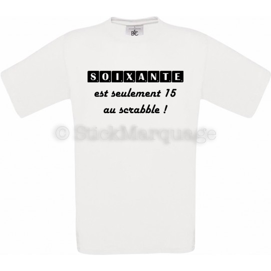T-shirt blanc 60ème Anniversaire Scrabble