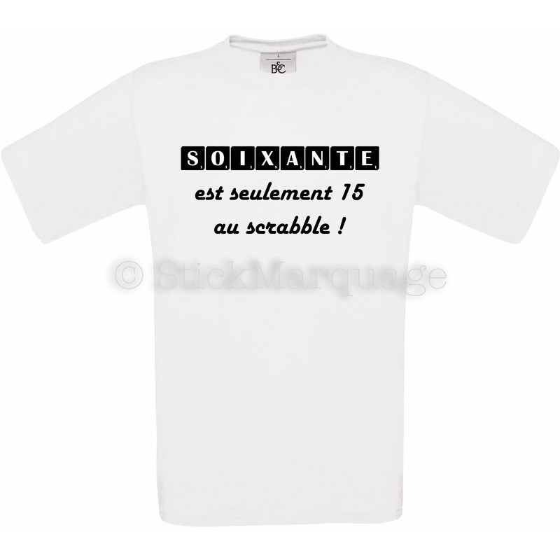 T-shirt Anniversaire 60 Ans Scrabble Homme