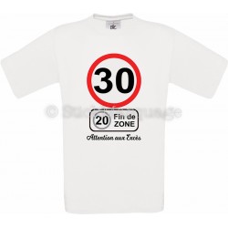 Tee-shirt Homme Anniversaire 30 Ans limitation de vitesse