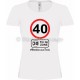 Tee-shirt Femme Anniversaire 40 Ans limitation de vitesse