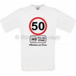 Tee-shirt Homme Anniversaire 50 Ans limitation de vitesse