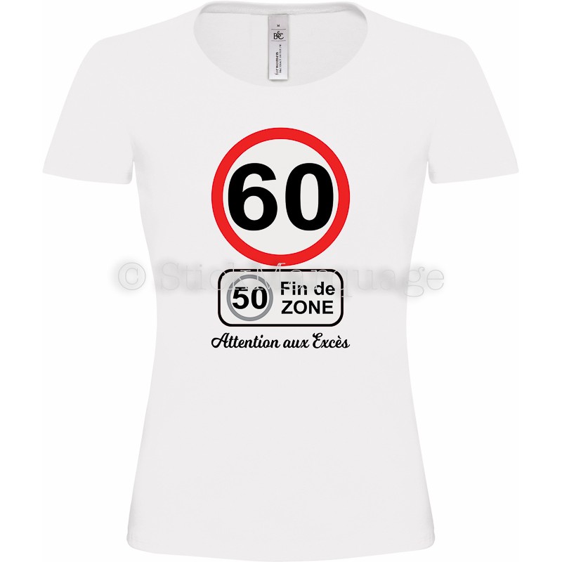 T SHIRT ANNIVERSAIRE FEMME 60 ANS