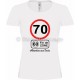 Tee-shirt Femme Anniversaire 70 Ans limitation de vitesse
