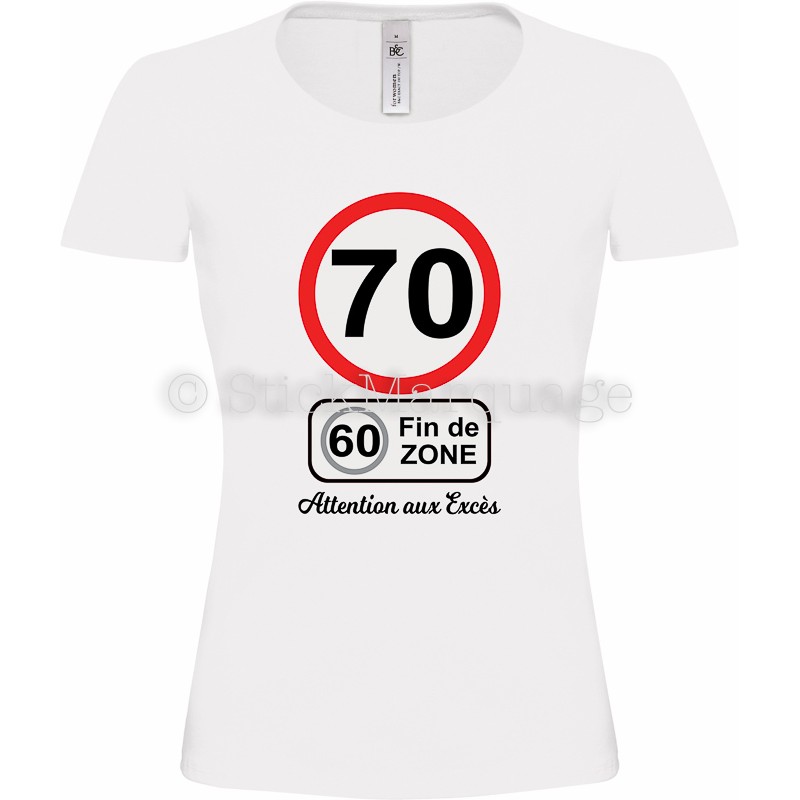 Tee-shirt Femme Anniversaire 40 Ans limitation de vitesse