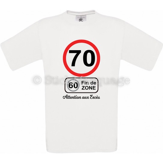 Tee-shirt Homme Anniversaire 70 Ans limitation de vitesse