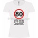 Tee-shirt Femme Anniversaire 80 Ans limitation de vitesse