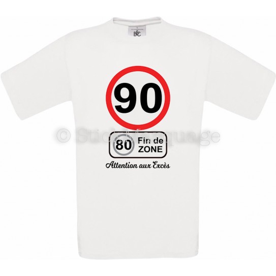 Tee-shirt Homme Anniversaire 90 Ans limitation de vitesse